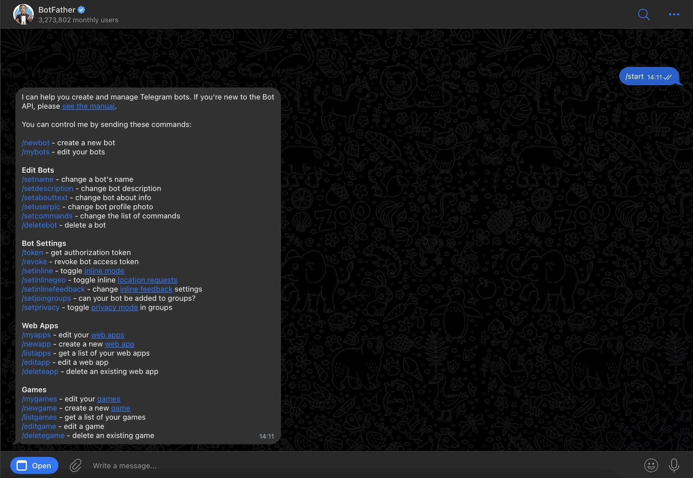 BotFather conversation screenshot